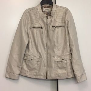 Faux leather bomber jacket